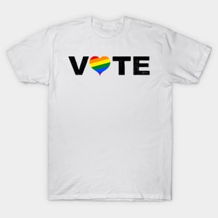 VOTE For Love LGBTQ Rights Turn Out Blue Democratic Independent Voters for All Rainbow Heart T-Shirt